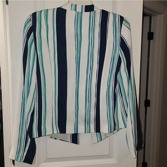 Halogen A- Symmetrical Striped Blazer - Picture 9 of 10